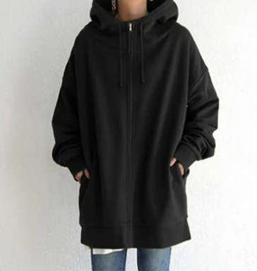 Ivyshape | Oversized Zip Hoodie Jumper for Women