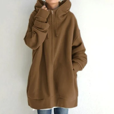 Ivyshape | Oversized Zip Hoodie Jumper for Women