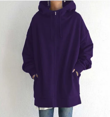 Ivyshape | Oversized Zip Hoodie Jumper for Women