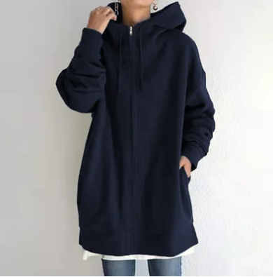 Ivyshape | Oversized Zip Hoodie Jumper for Women