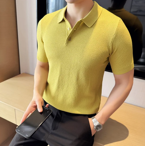 Ivyshape | Soft Knitted Polo Shirt