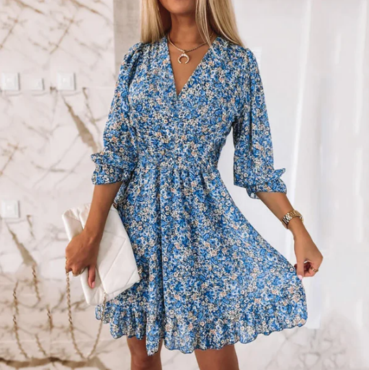 Ivyshape | V Neck Floral Dress