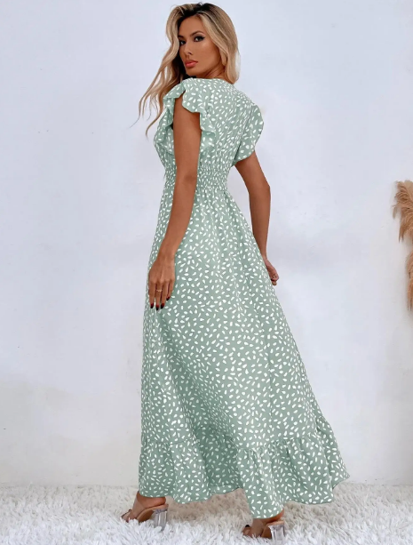 Ivyshape | V-Neck Long Dress