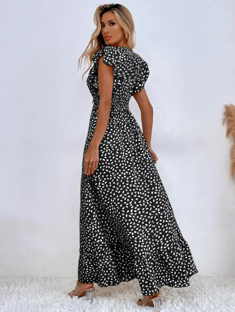 Ivyshape | V-Neck Long Dress