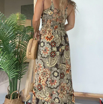 Summer Boho Dress with Slit | Ideal for Summer