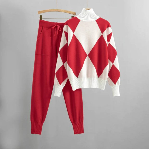 Ivyshape | Trendy Autumn Jogging Set with Sweater and Pants for Women