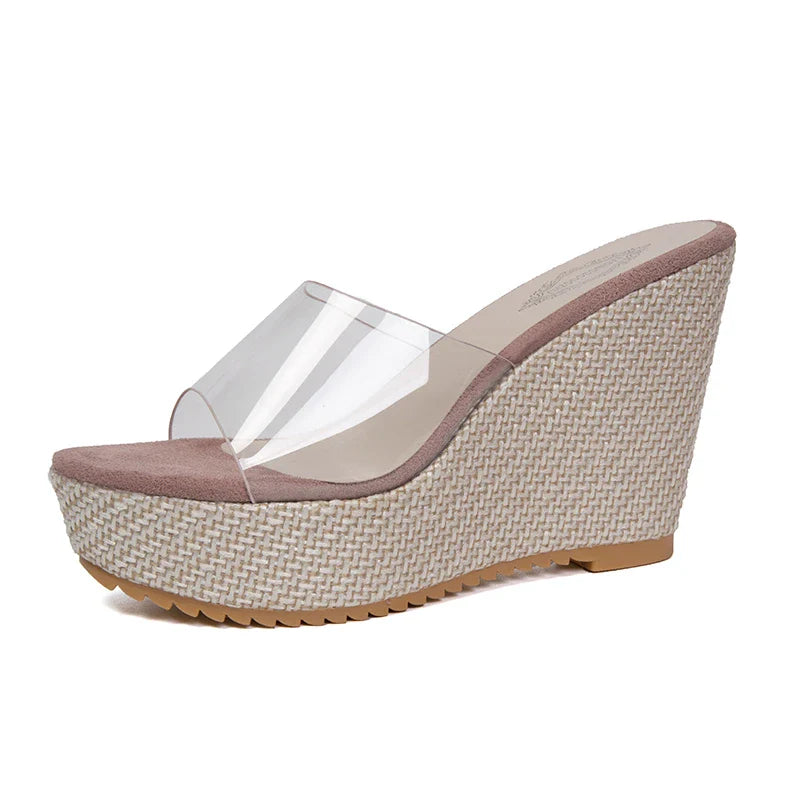 Trendy Transparent Wedge Sandals for Women