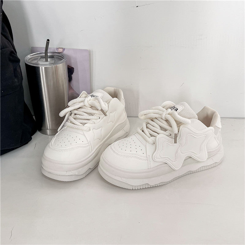 Sleek White Platform Sneakers for Women