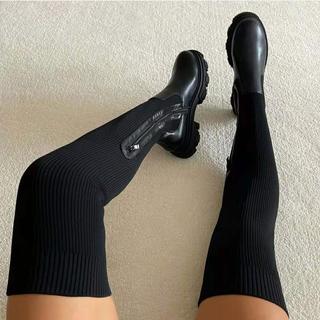 Ivyshape | Chic Winter Overknee Sock Boots for Women