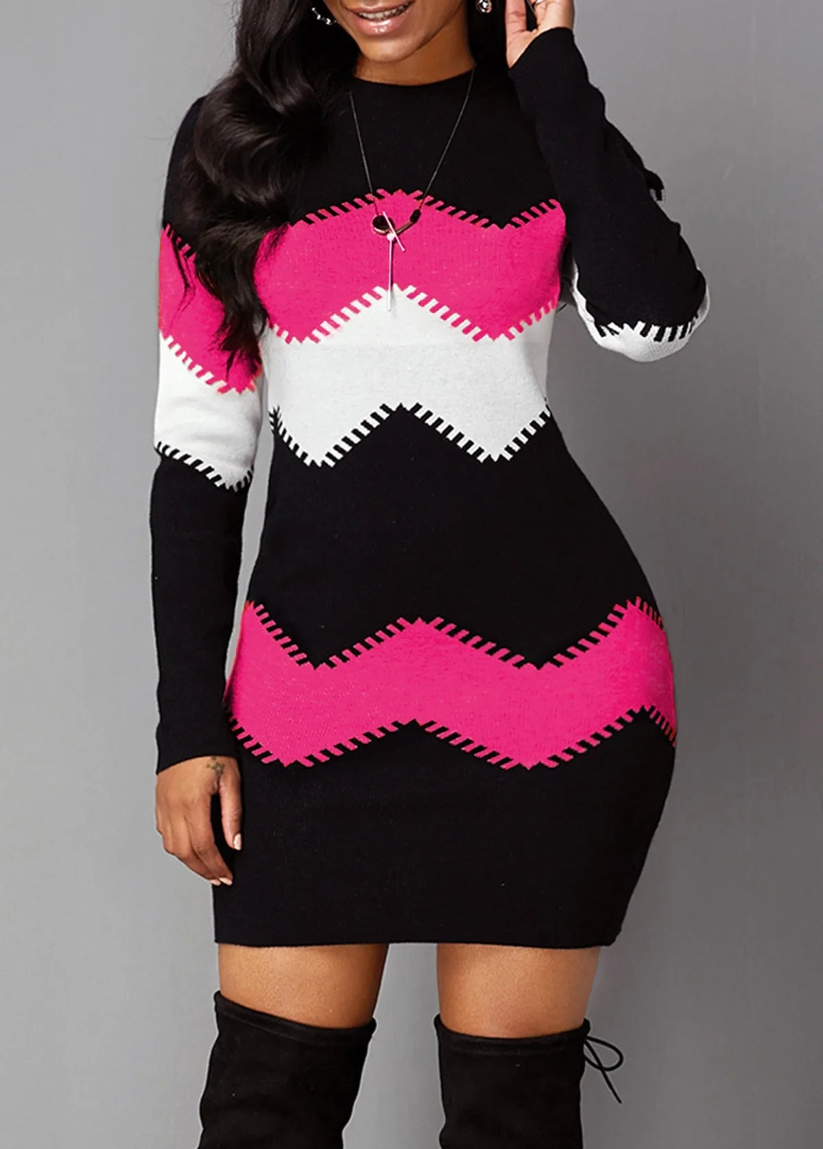 Ivyshape | Women's Long Sleeve Dress