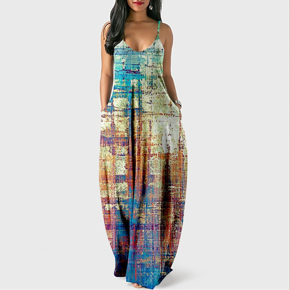 Summer Multicolored Casual Maxi Dress | Perfect for Casual Days