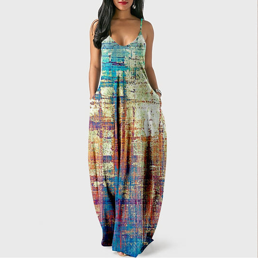 Summer Multicolored Casual Maxi Dress | Perfect for Casual Days