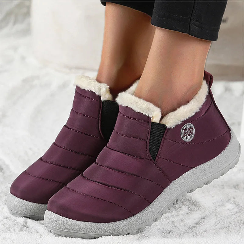 Warm Fur Slip-On Winter Flats for Women