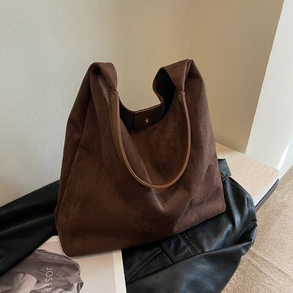 Ivyshape | Shopping bag made of soft suede