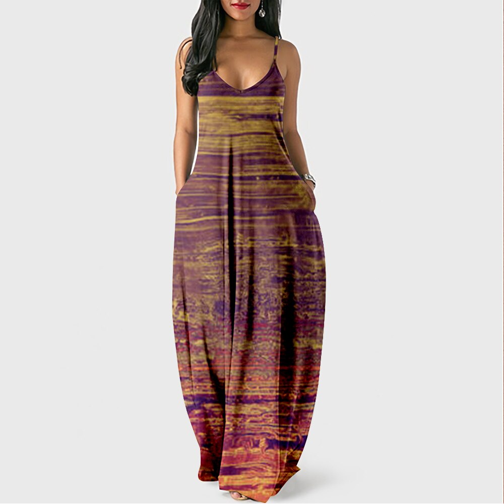 Summer Multicolored Casual Maxi Dress | Perfect for Casual Days