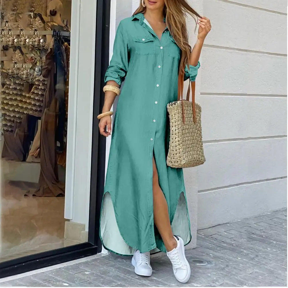 Ivyshape | Long Shirt Dress