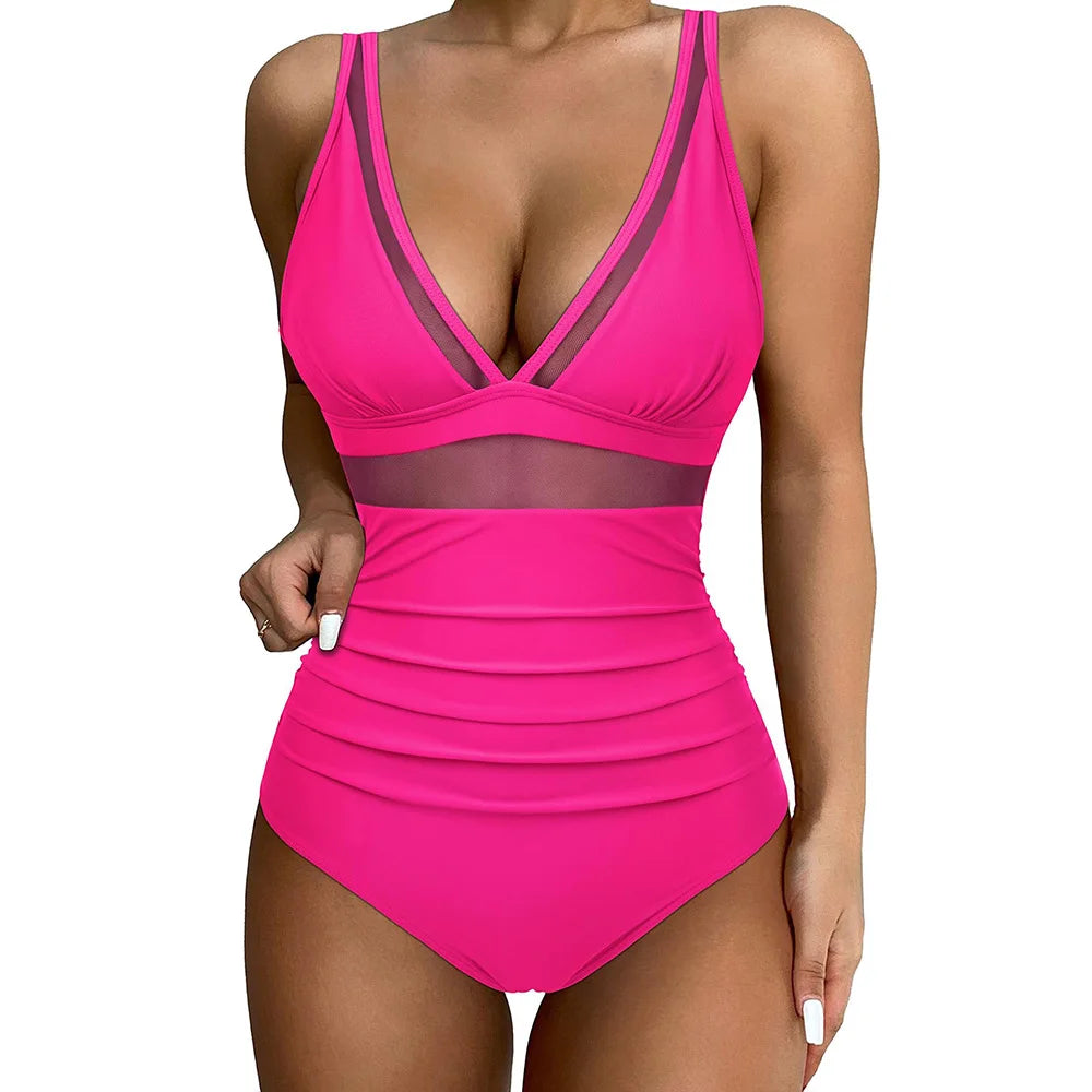 Ivyshape | Women's Slim Fit Two-Piece Swimsuit High-Waist