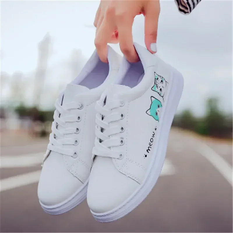 Trendy White Casual Sneakers for Women