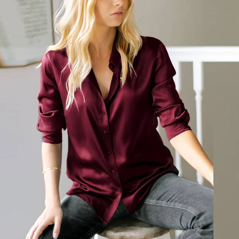 Sleek Satin Blouse for Women