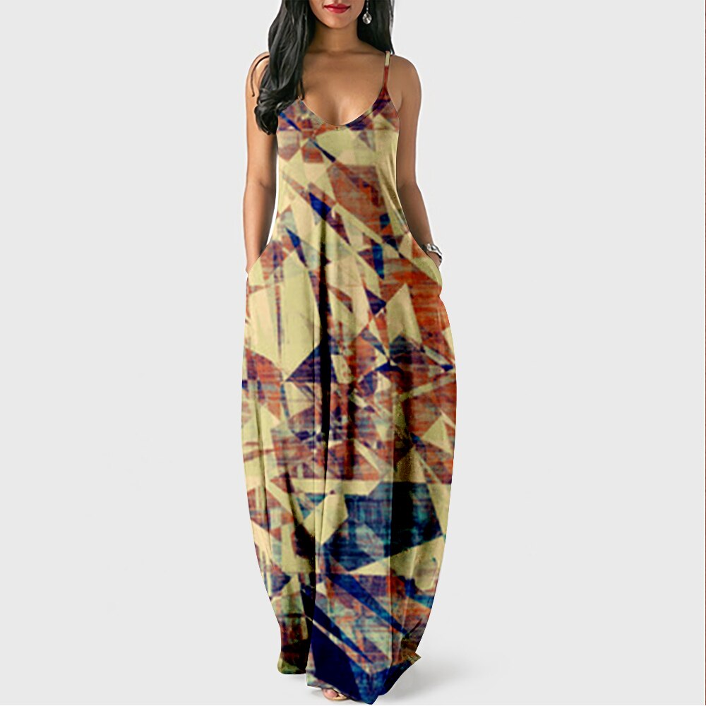 Summer Multicolored Casual Maxi Dress | Perfect for Casual Days