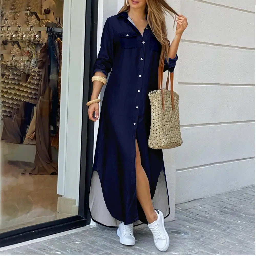 Ivyshape | Long Shirt Dress