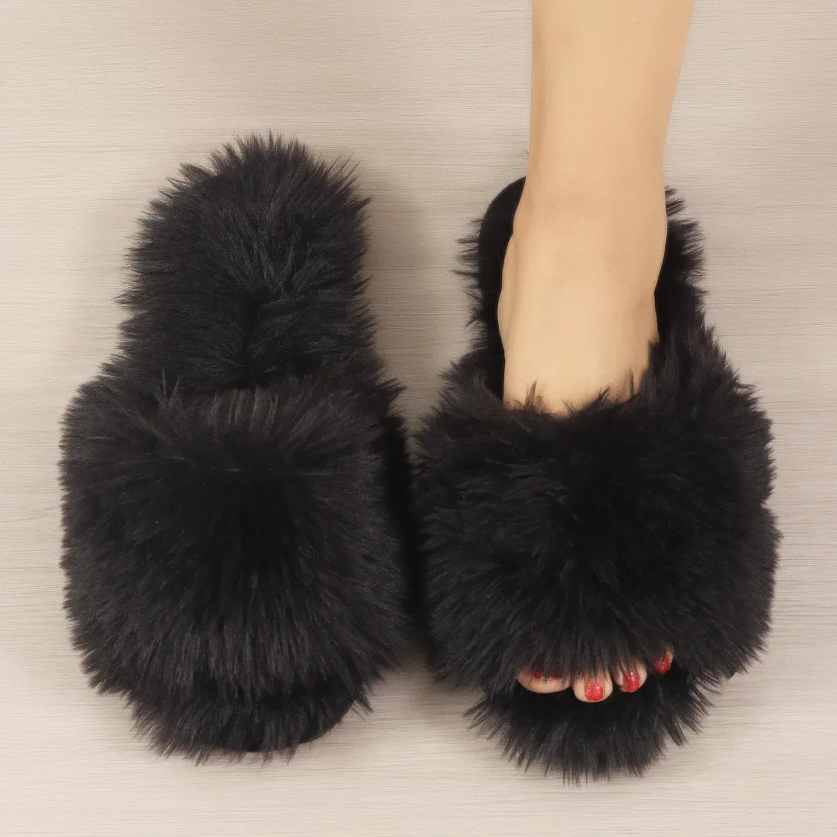 Autumn and Winter Plush Indoor Slippers for Women