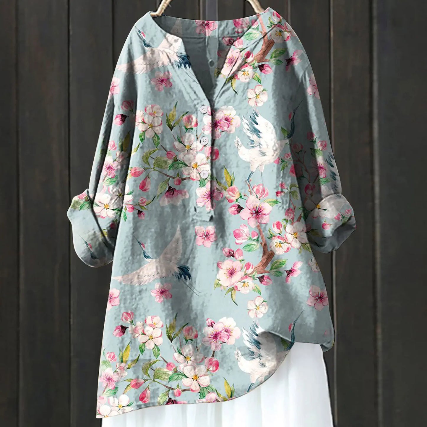 Casual blouse with floral print