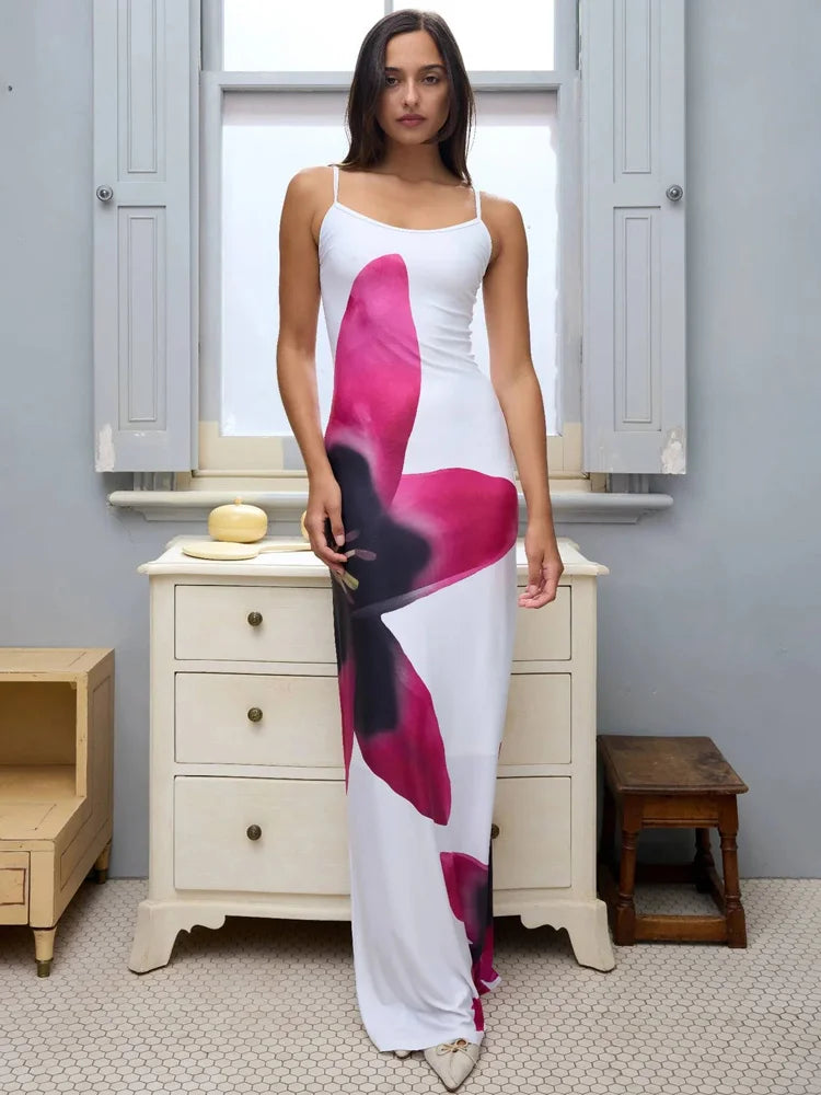 Ivyshape | Tossy Print Backless Maxi Dress