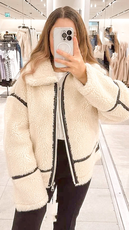 Faux Wool Plush Coat