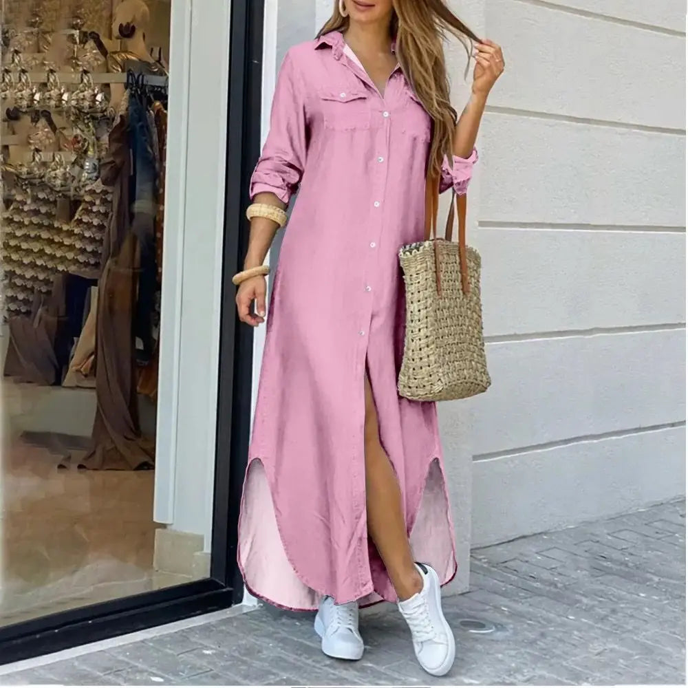 Ivyshape | Long Shirt Dress