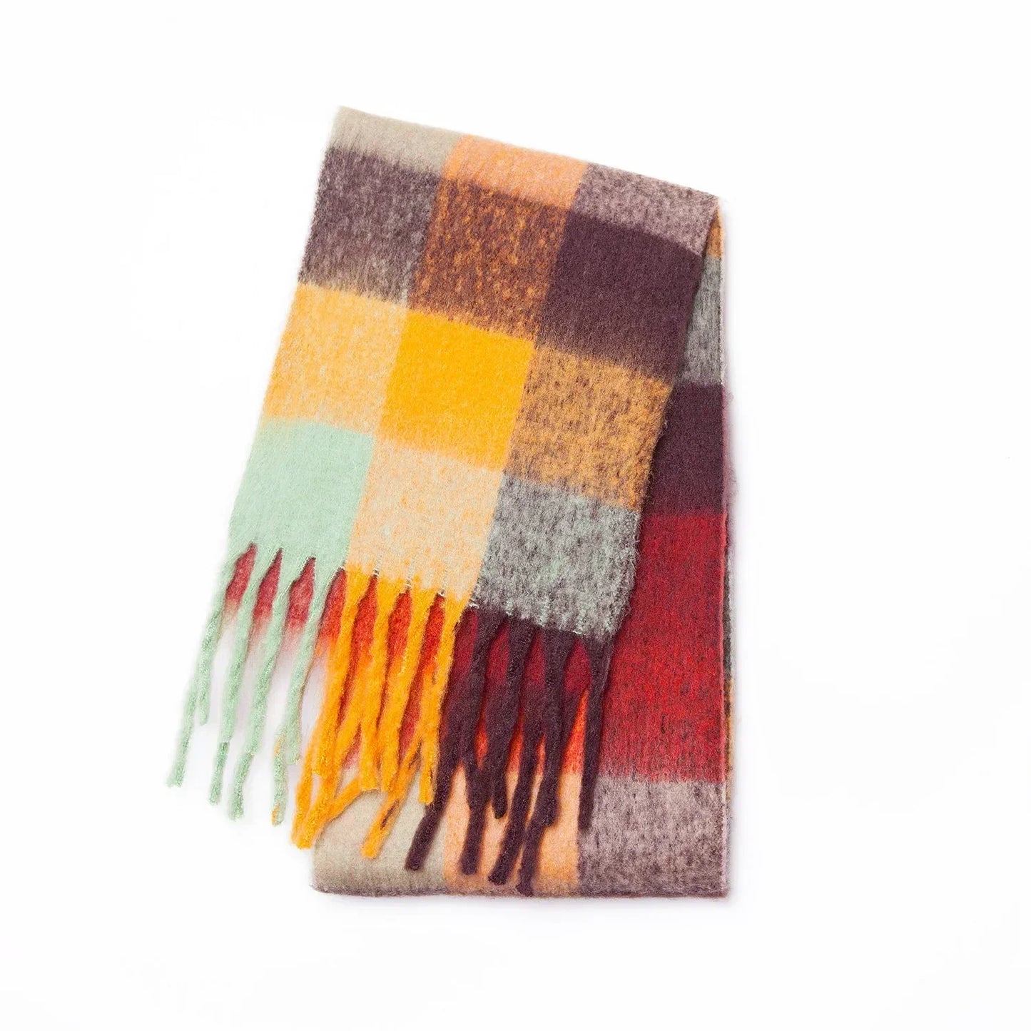 Ivyshape | Thick Warm Cashmere Rainbow Scarf