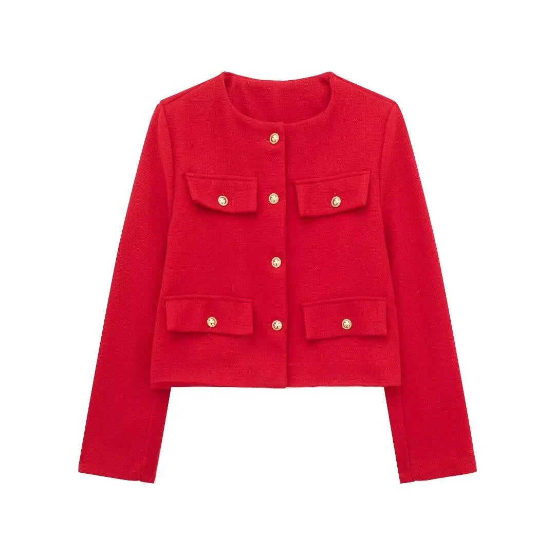 Ivyshape | Trendy Buttoned Short Blazer