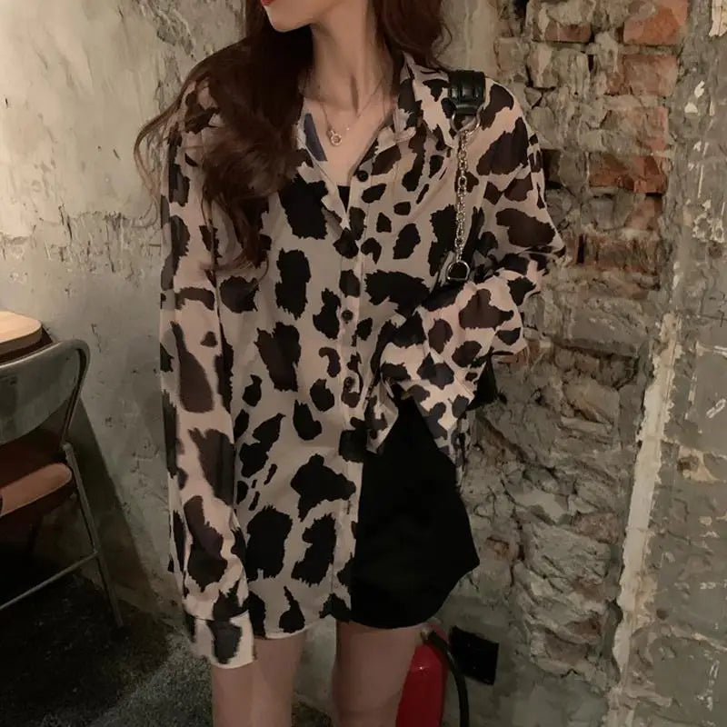 Chic Leopard Print Summer Blouse for Women