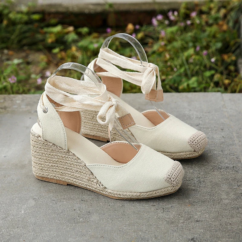 Ivyshape | Ankle Strap Wedge Casual Sandals