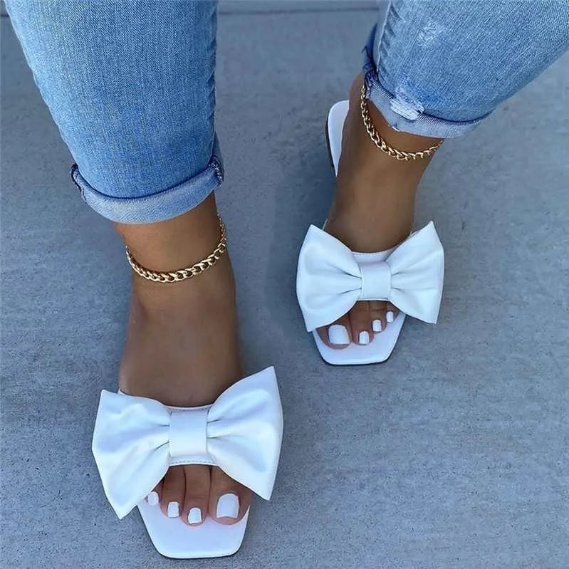 Trendy Bow Flat Sandals for Women