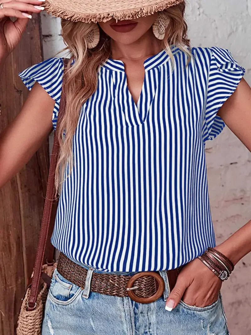 Women's Summer Striped Print Casual Blouse