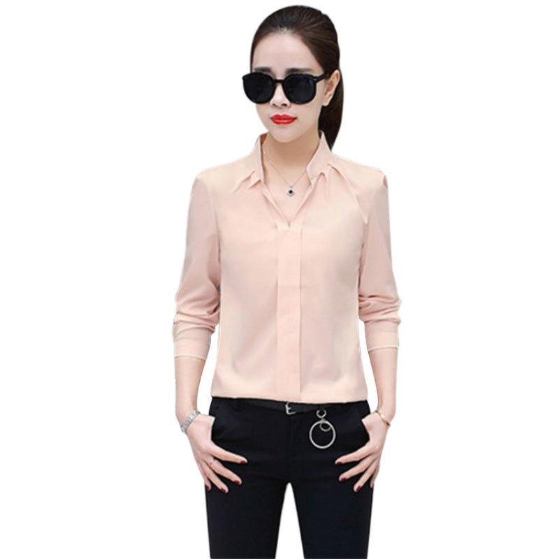 V-Neck Formal Chiffon Blouse