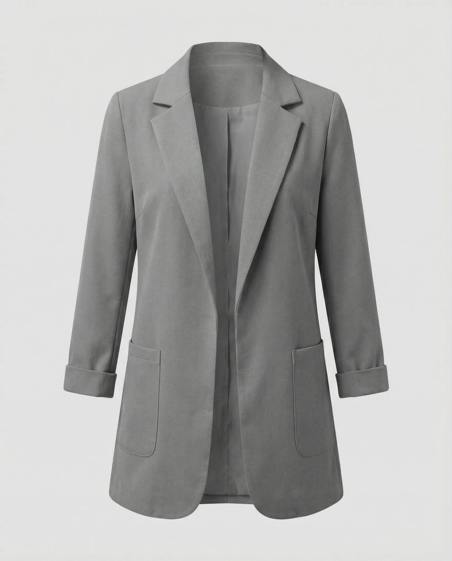 slim-fit blazer with tailored structured design and classic button front