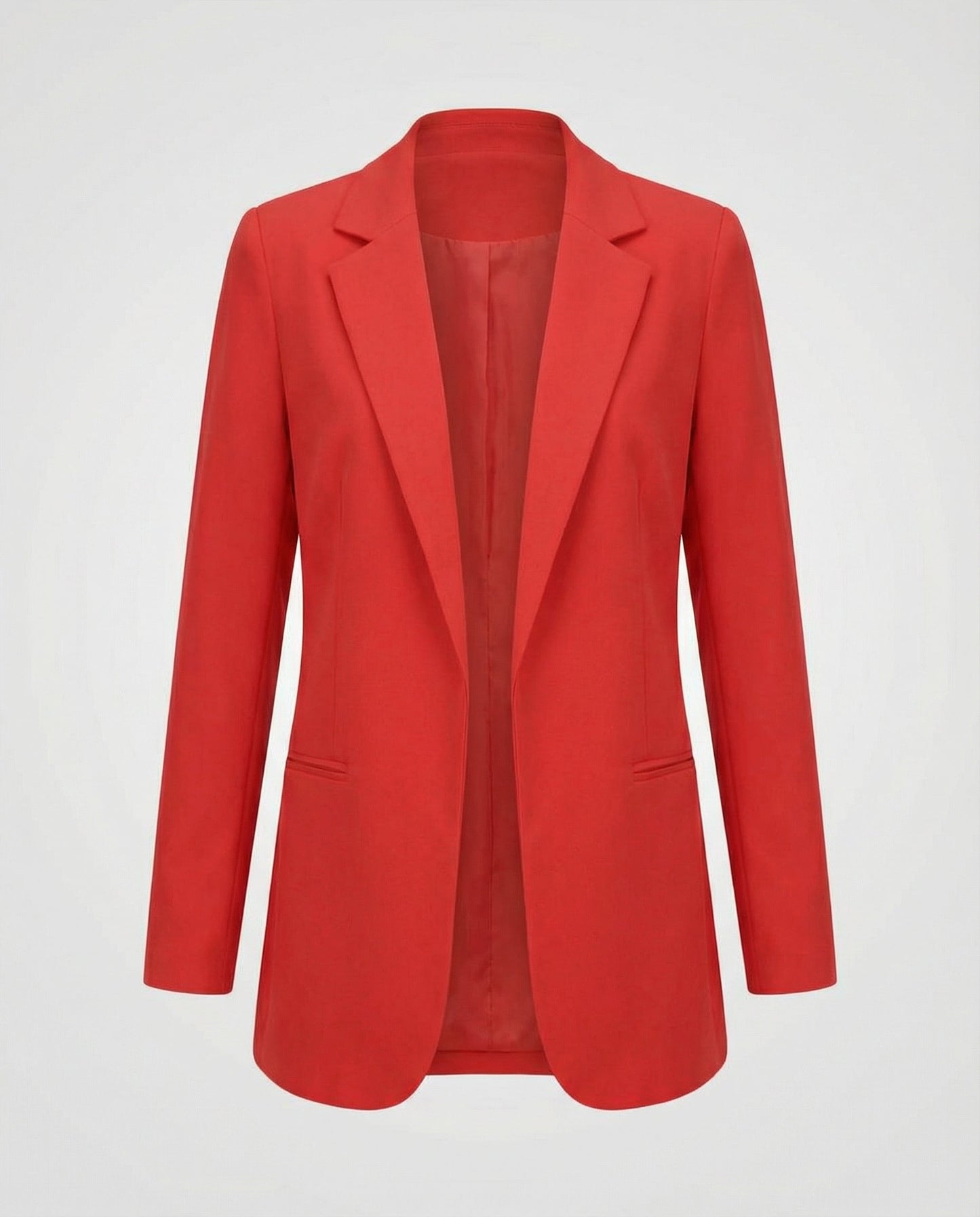 fitted elegant blazer with open-front design and tailored silhouette