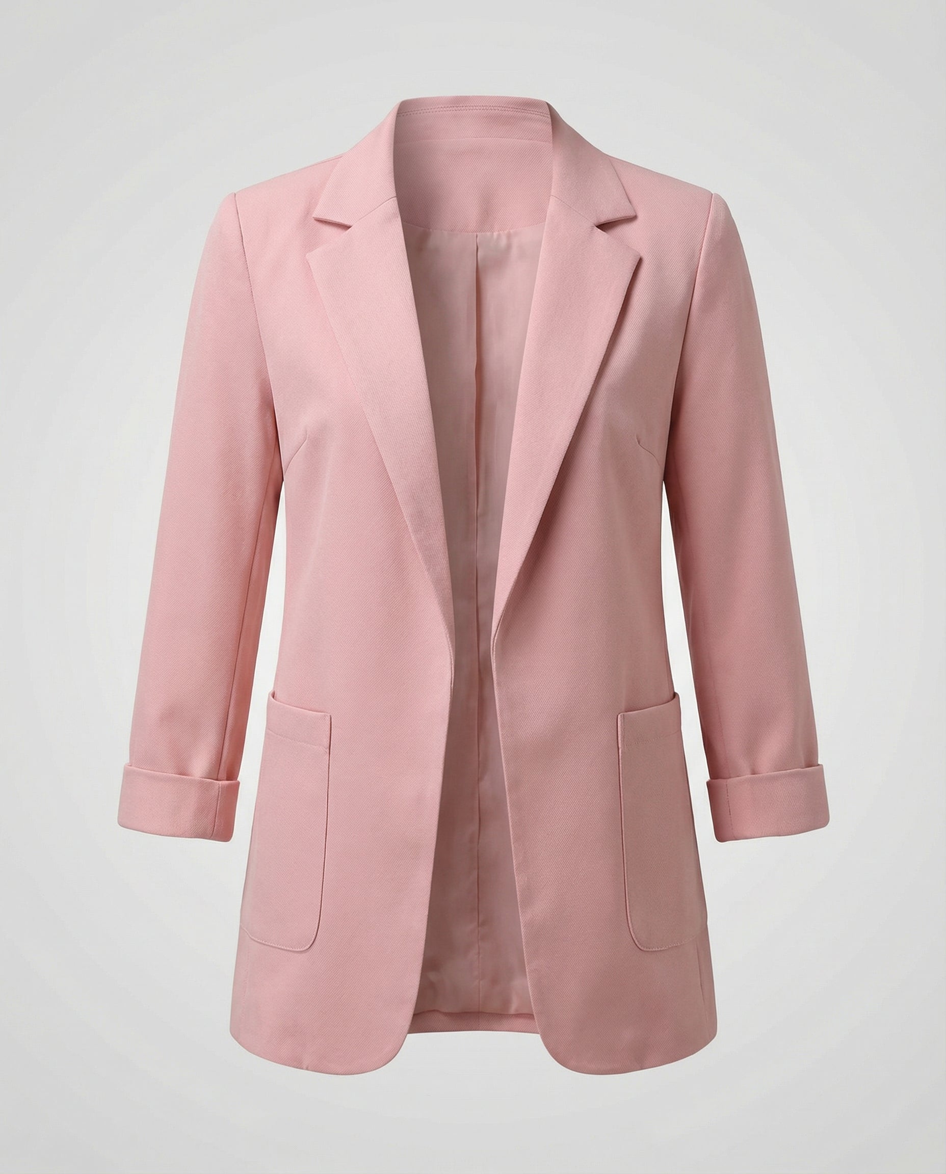 slim-fit blazer with tailored structured design and classic button front