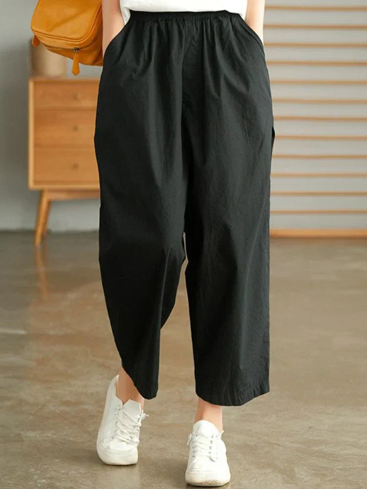 Wide cotton trousers