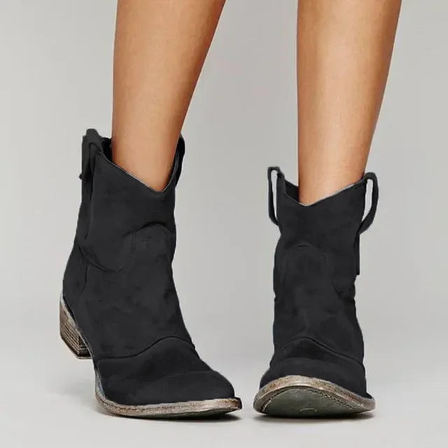 Ivyshape | Cowboy Ankle Boot in Vintage Style