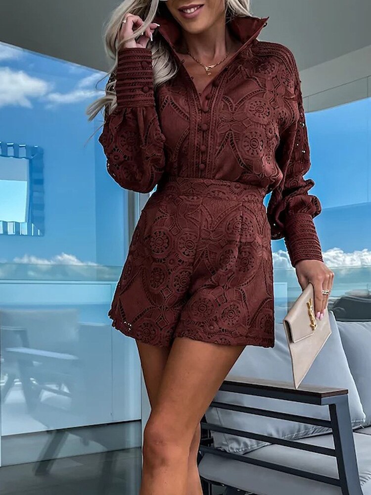 Ivyshape | Women's Stylish Double Lining Romper Long Sleeves