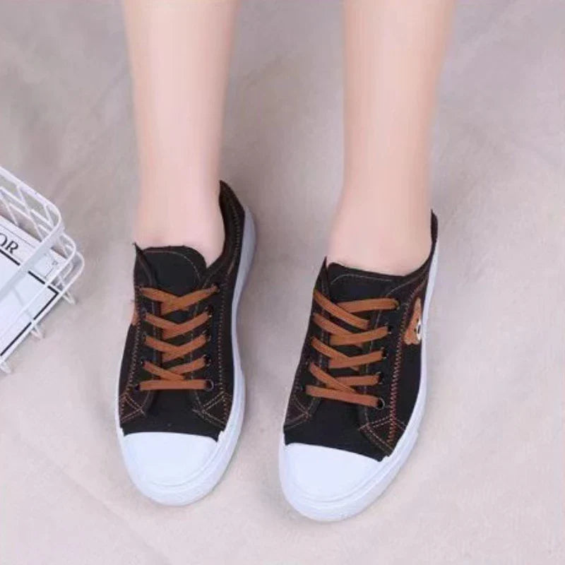 Trendy Lace-up Canvas Sneakers for Women