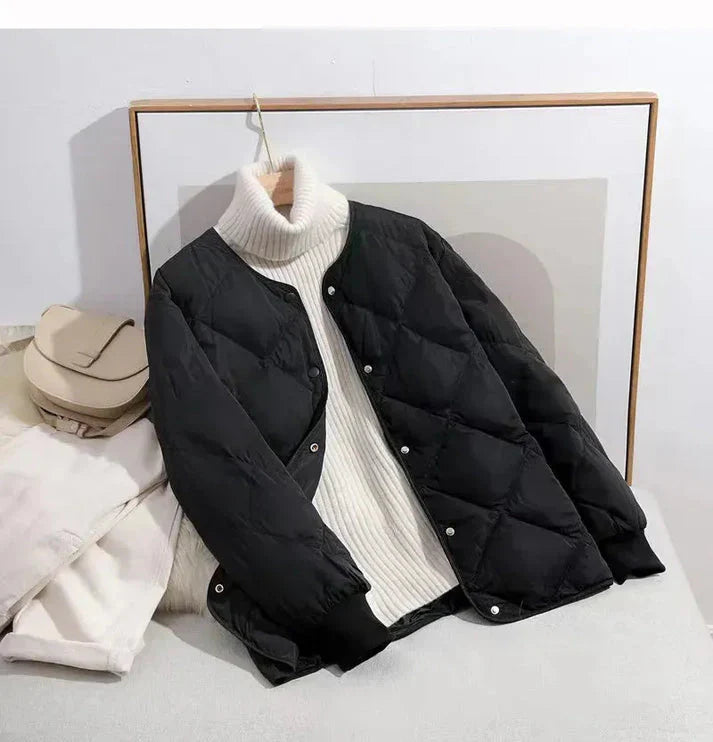 Ivyshape | Padded Jacket with Press Studs