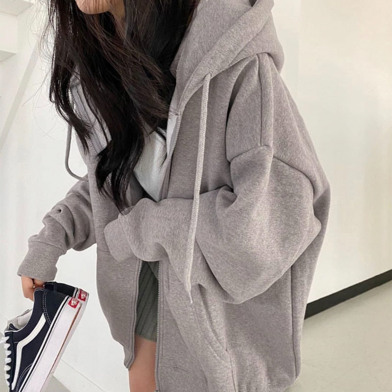 Ivyshape | Oversized Hoodie Jacket for Women