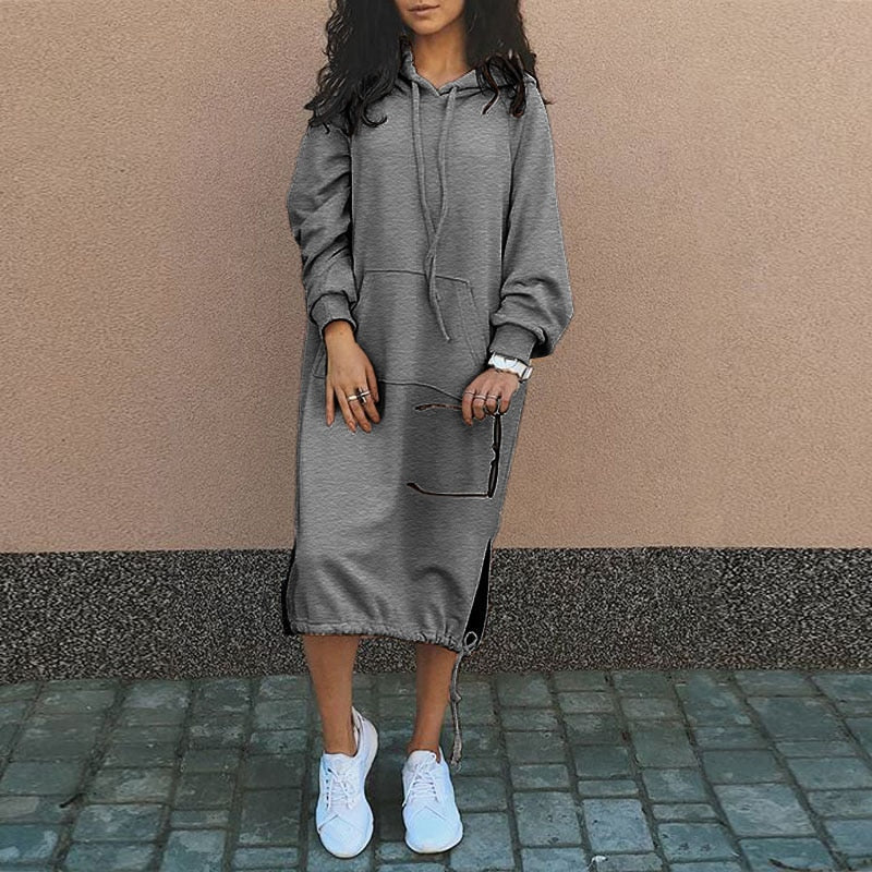 Ivyshape | Long Dress with Hood