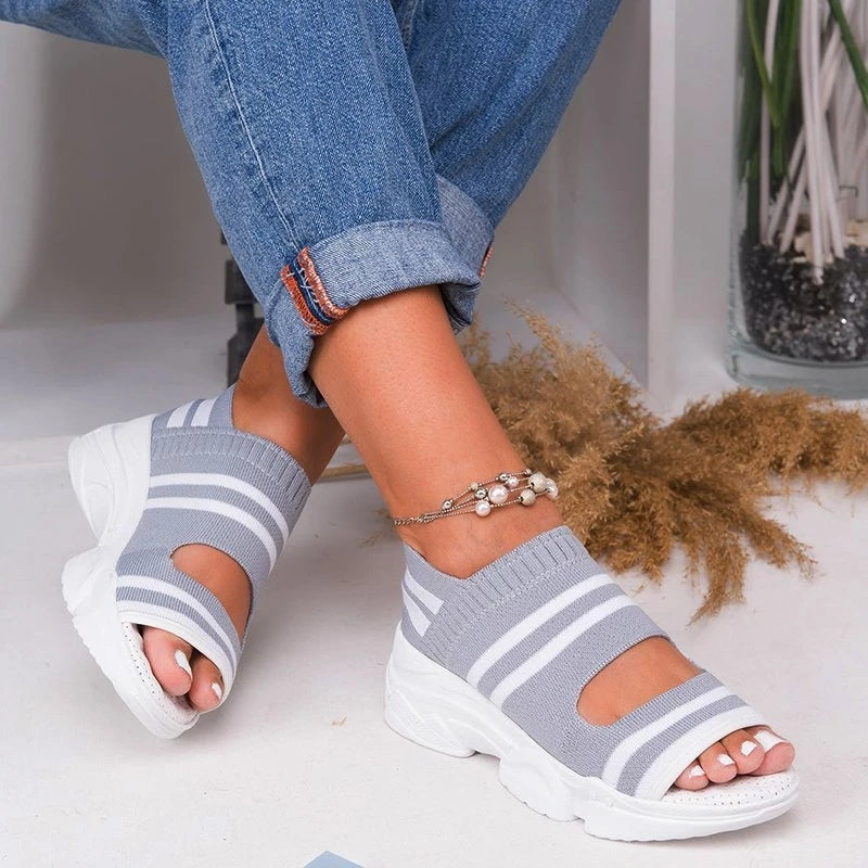 Striped Comfort Sneaker Sandals