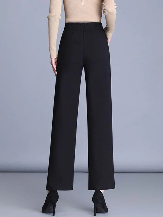 Ivyshape | Wide high-waisted pants for women