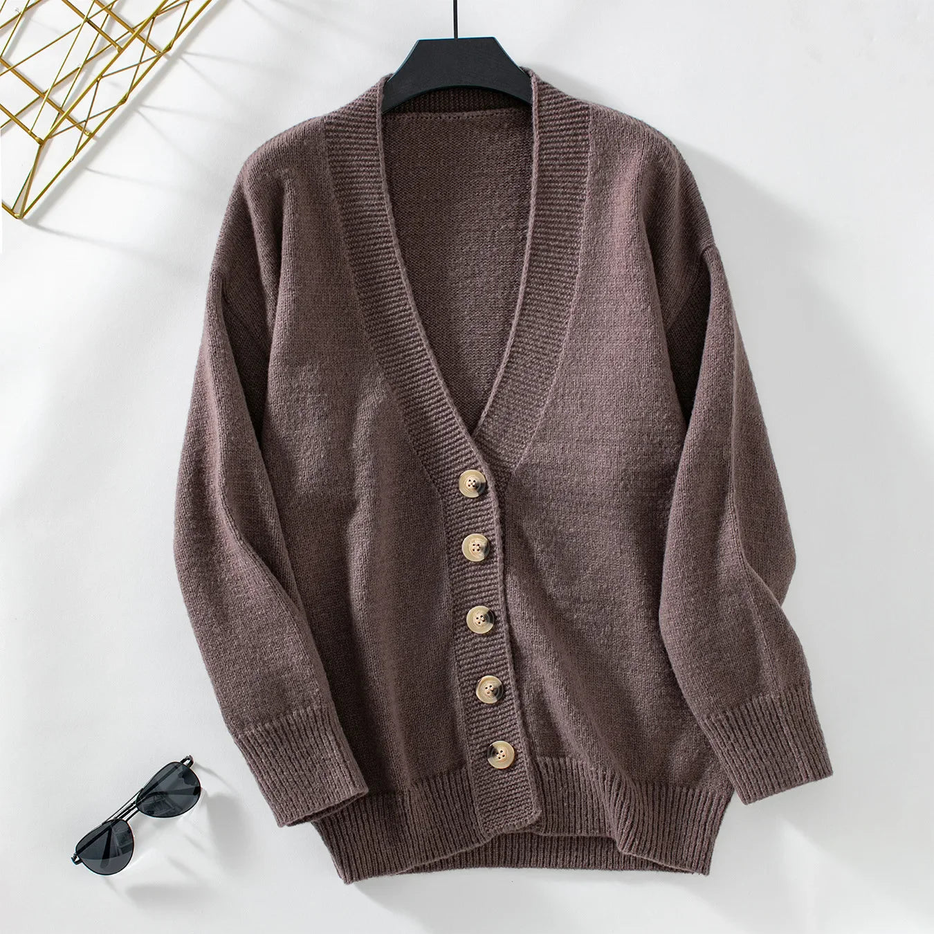 Ivyshape | V-Neck Cardigan